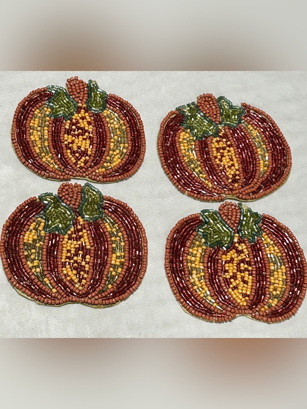 Beaded Pumpkin Serving Utensil Holder - Multicolor